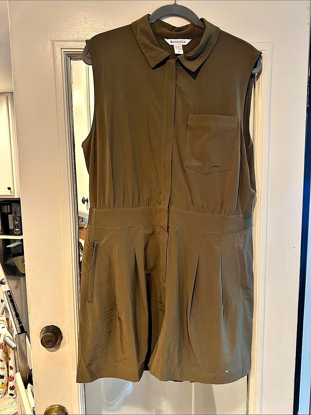 Athleta Brooklyn Utility Romper Olive Green Size 16